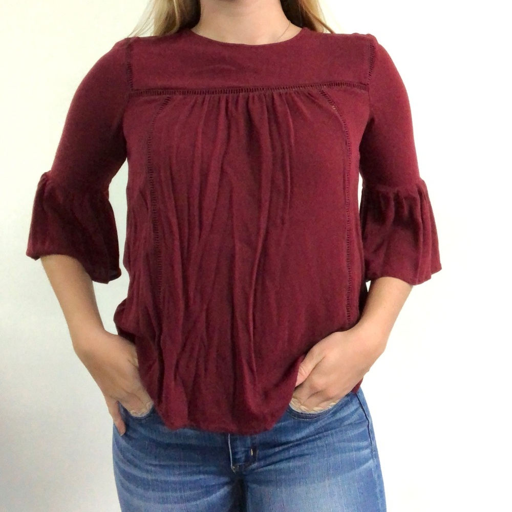 Old Navy 1/4 sleeve burgundy shirt